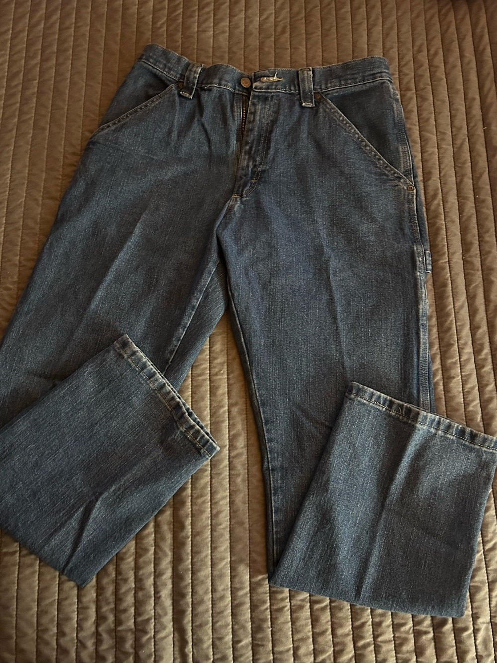 Wrangler Men's Straight Jeans in Dark Blue Denim